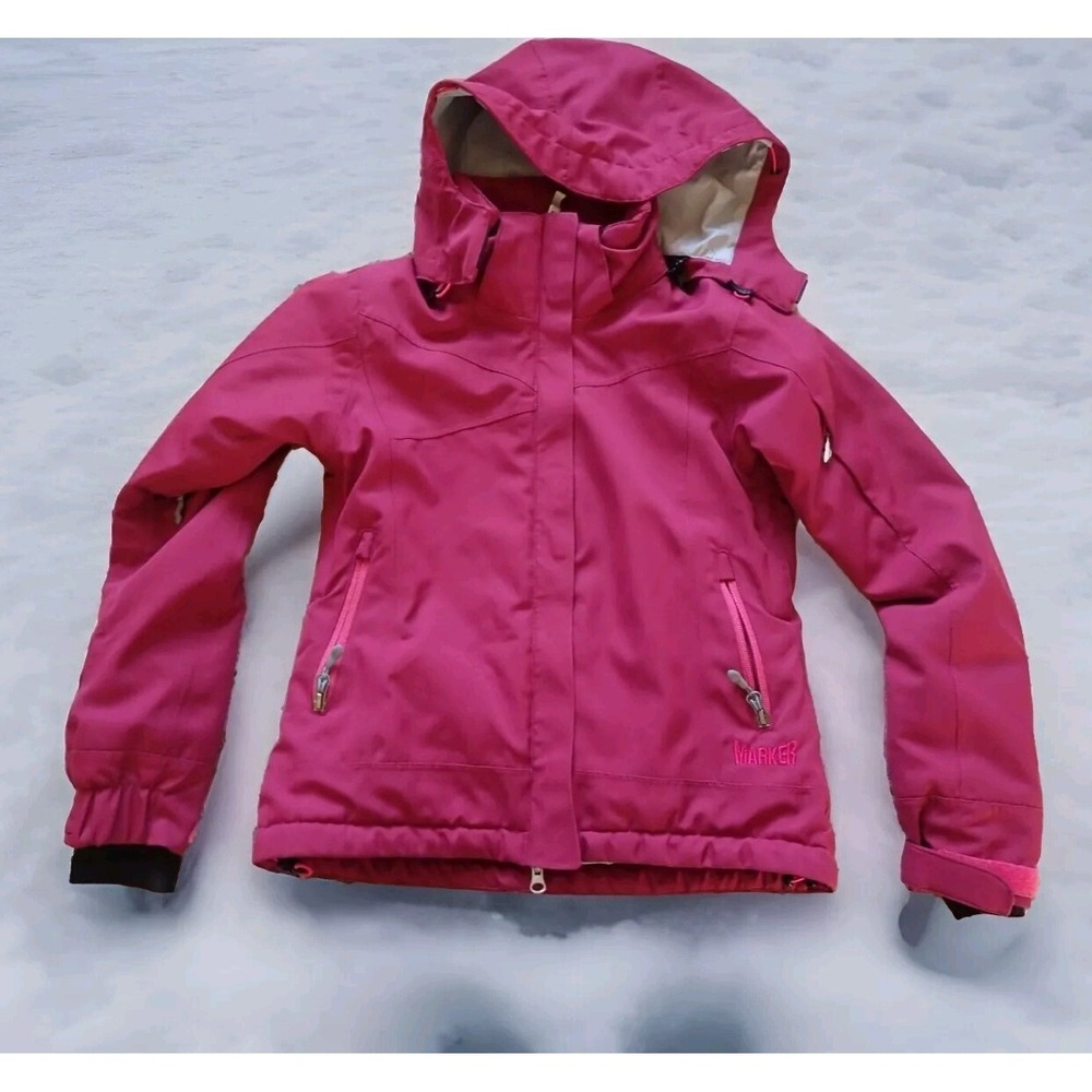 Marker Ski Jacket Girls Size 2 Pink Excellent Hooded Insulated Winter‎ Coat